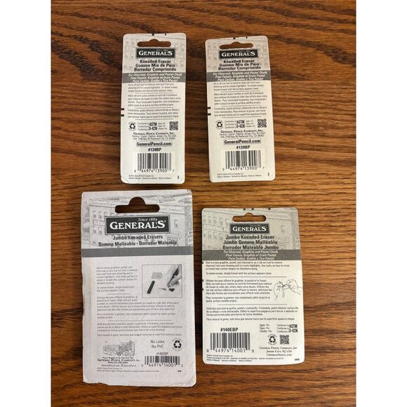 General's Jumbo & Standard Gray Kneaded Erasers Pack Of 4 For Art & Drawing - Picture 3 of 3